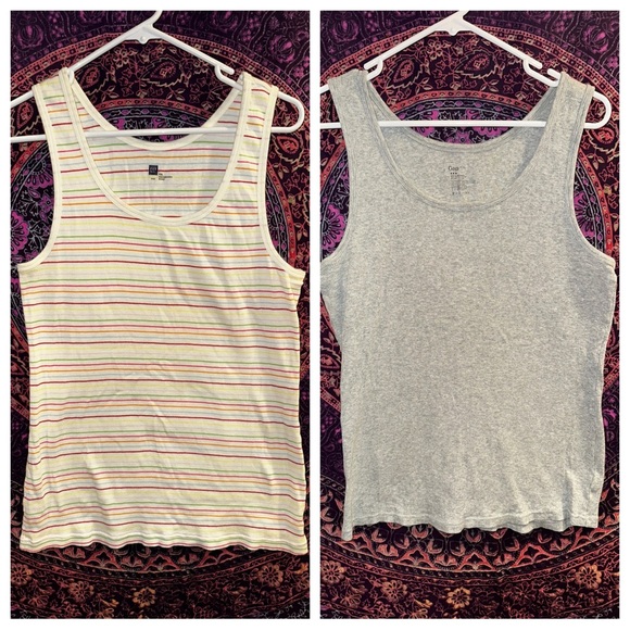 GAP Multicolor Striped and Gray Tank Tops - Picture 1 of 7